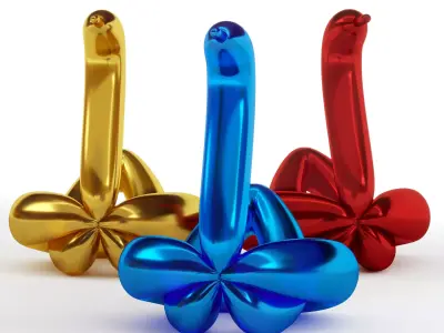 balloon swan sculpture 3D model