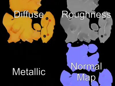 Cartoon Dinosaur Model Pack  Cute Yellow Stegosaurus Low-poly 3D model