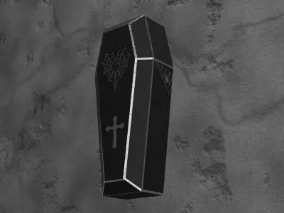 Stylish Vampire Coffin Free 3D model