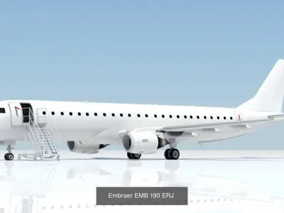 5 Static aircraft Low Poly Airliner Pack Scenery 3D Model Collection