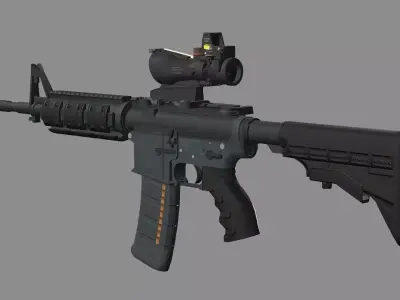 Tactical Modular Assault HK437 Low-Poly 3D Model Low-poly 3D model