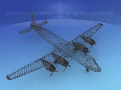Douglas DC-7C Bluegrass Airlines 3D model
