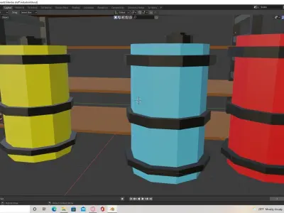Industrial shelf Low-poly 3D model