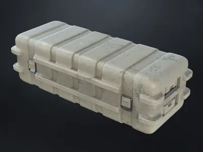 3 Scifi Military Storage Box Variations Low-poly 3D model