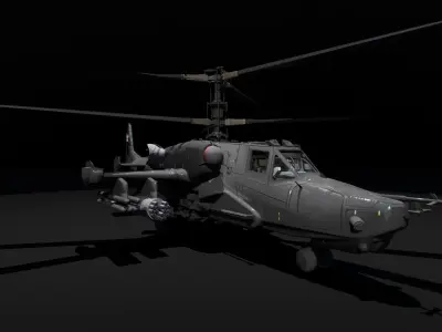 Ka-50-Black-Shark military helicopter Low-poly 3D model