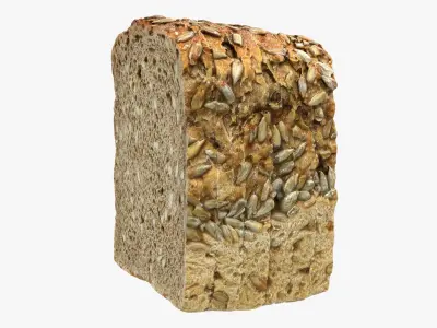 Sliced Sunflower Seed Bread 3D model