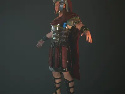 Roman Soldier Rigged Low-poly 3D model
