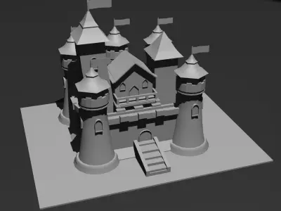 Low Poly Castle 6 Low-poly 3D model