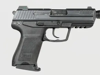 Heckler and Koch HK45 Compact Tactical MK24 45acp Handgun Low-poly 3D model