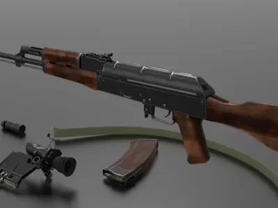 AK74 Assault Rifle Fps - Tps Low-poly 3D model