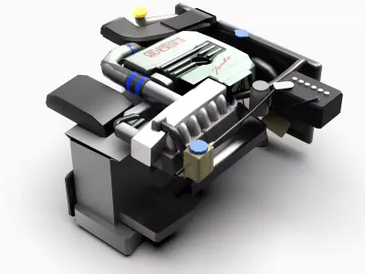 RB25DET Neo Engine Low-poly 3D model