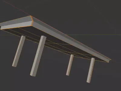 Table and Chairs 3D Model Low-poly 3D model