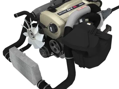 Nissan RB26DETT N1 Spec Nur engine Low-poly 3D model