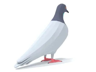 Low Poly Cartoon Pigeon Low-poly 3D model