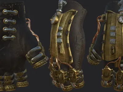 Steam Punk Glove Low-poly 3D model