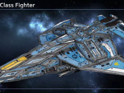 Spaceship Fighter Hawk Low-poly 3D model