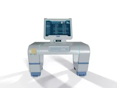 Sci-Fi Command Terminal Control Desk - PBR Game Ready 3D model