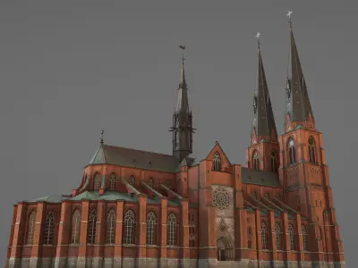 Arlanda Uppsala Cathedral Low-poly 3D model