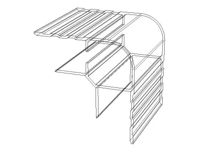 Aluminum Extruded Corner Joints Pillar MOD AL-010ap Low-poly 3D model