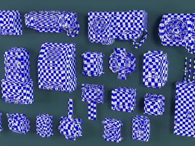 Wall Electric Props 2 - 20 pieces Low-poly 3D model