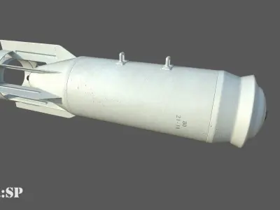FAB250 Soviet Russian Aircraft Bomb Game Ready PBR Low-poly 3D model