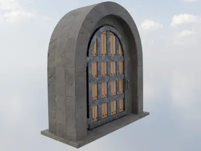 Old Stone Door Low-poly 3D model