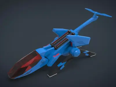 Manta SpaceShip Low-poly 3D model