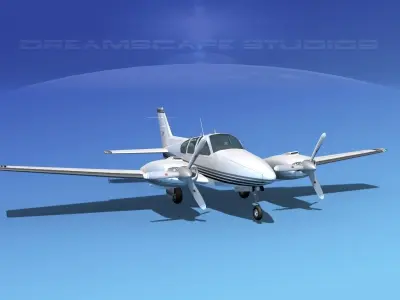 Beechcraft B55 Baron V17 3D model