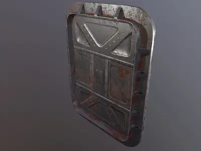 Submarine door Game Ready Low-poly 3D model