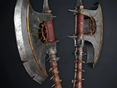 Medieval Fantasy Axe Low-poly 3D model purchase