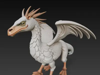 Hippogriffs Realistic 3D Model Basic - Low Poly Realistic Low-poly 3D model