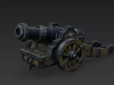 Stylized Medieval Cannon High Poly PBR - 4K Textures 3D model