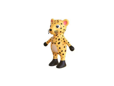 High-Quality 3D Cute Leopard for Games  Low-poly 3D model