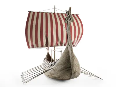 Viking Ship Low-poly 3D model