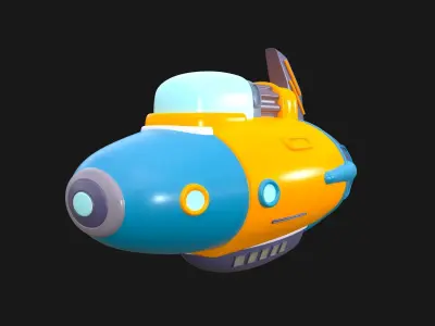 Cartoon ship Low-poly 3D model