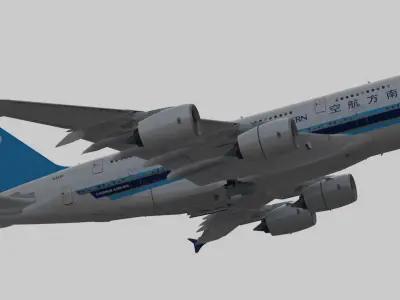 Airbus A380-8 China southern airlines livery Low-poly 3D model