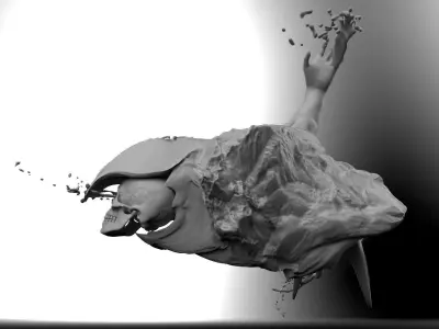 Surreal Zbrush Skull Human Hand Monster Free 3D model