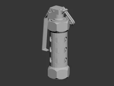 3D model of a cylindrical object that resembles a grenade Low-poly 3D model