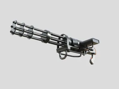 MINI gun model 3d game ready model Low-poly 3D model Low-poly 3D model