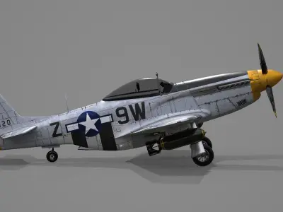 P51D Mustang aircraft 3D model