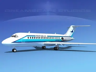 Douglas DC-9-20 North Central 3D model