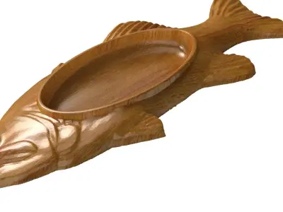 Ashtray fish 3d print source 3d model stl obj  3D model