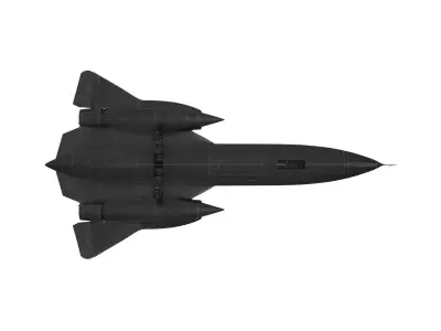 Lockheed SR-71 Blackbird Rigged Low-poly 3D model
