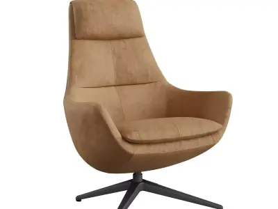 Faux Leather Lounge Chair 01 Free 3D model