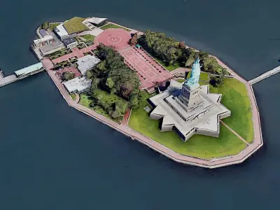Liberty Island - Statue of Liberty Low-poly 3D model