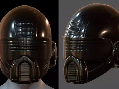Gas mask helmet 3d model scifi Low-poly  Low-poly 3D model 553