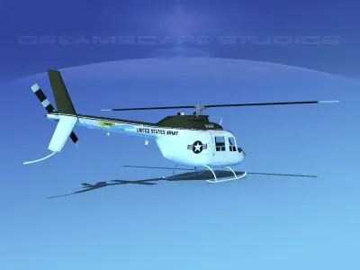 Bell OH-58B US Army 3 3D model