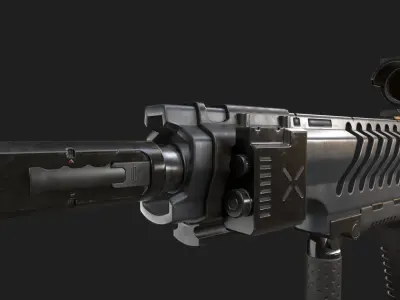 Mech Nuggets Gun Low-poly 3D model