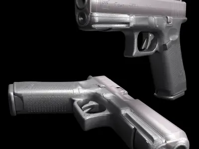 Pistol Glock 17 gen 5 Free low-poly 3D model Low-poly 3D model