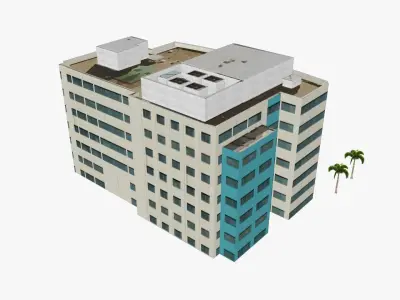 Pacific Private Hospital Low-poly 3D model